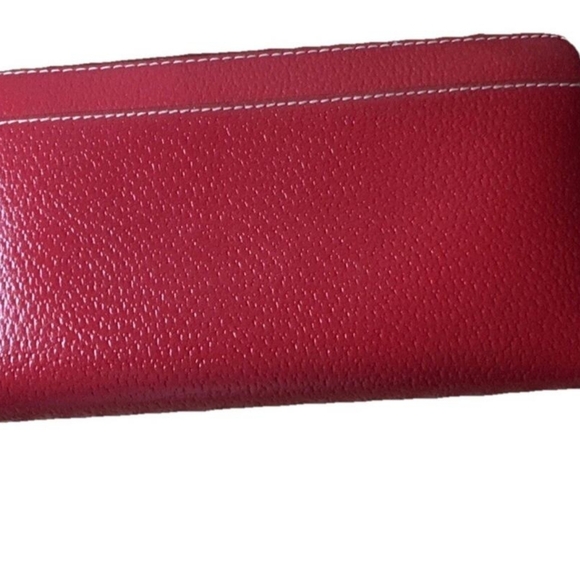 Kate Spade Large Continental Zip-Around Pebbled Leather  Wallet In Red - Picture 5 of 5